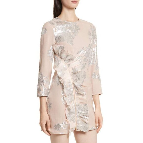 SELF PORTRAIT Metallic Fil Coupe Dress Size US 4 - Picture 1 of 5